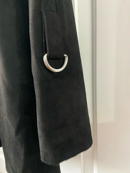 NWOT KUT From The Kloth Black Suede Long Coat - Picture 8 of 10